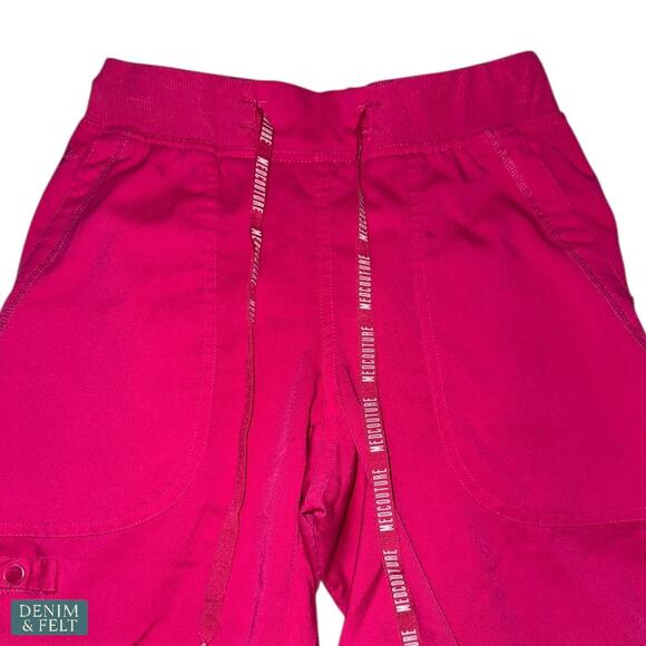 Med Couture Touch XS Pink Jogger Scrub Pants Drawstring Waist Stretch Comfort - Picture 5 of 8